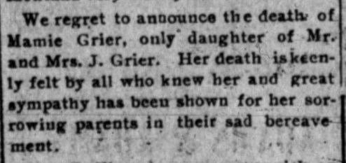 Geier Mamie Obit_The Sanders County Ledger_29 Jan 1909 pg 2