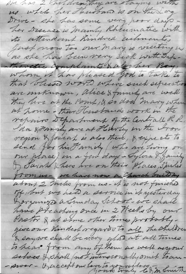 Smith_Chas smith to charlotte hooker 1887_Page 2 from Jerry Dreher